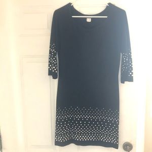 Black mini dress with jewel details